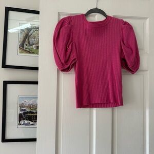 En Saison Fuchsia Ribbed Knit Top
